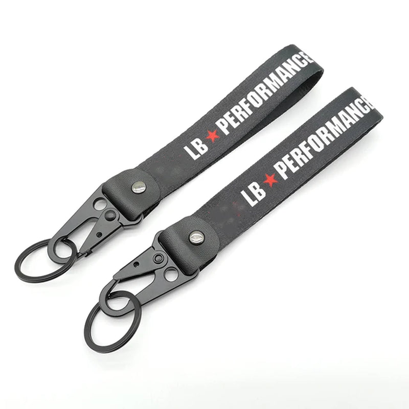 JDM Culture Style Keychain Lanyard Key Strap Tow Sides Thermoprint Nylon Key Chain Rings Car Motorcycle Keyring Auto Accessories