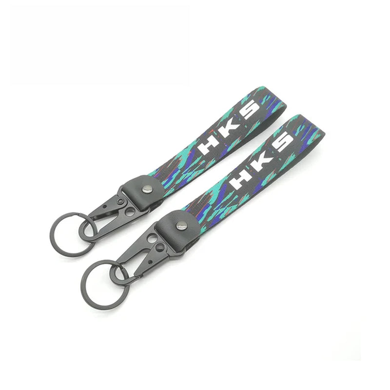 JDM Culture Style Keychain Lanyard Key Strap Tow Sides Thermoprint Nylon Key Chain Rings Car Motorcycle Keyring Auto Accessories