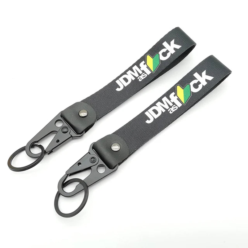 JDM Culture Style Keychain Lanyard Key Strap Tow Sides Thermoprint Nylon Key Chain Rings Car Motorcycle Keyring Auto Accessories