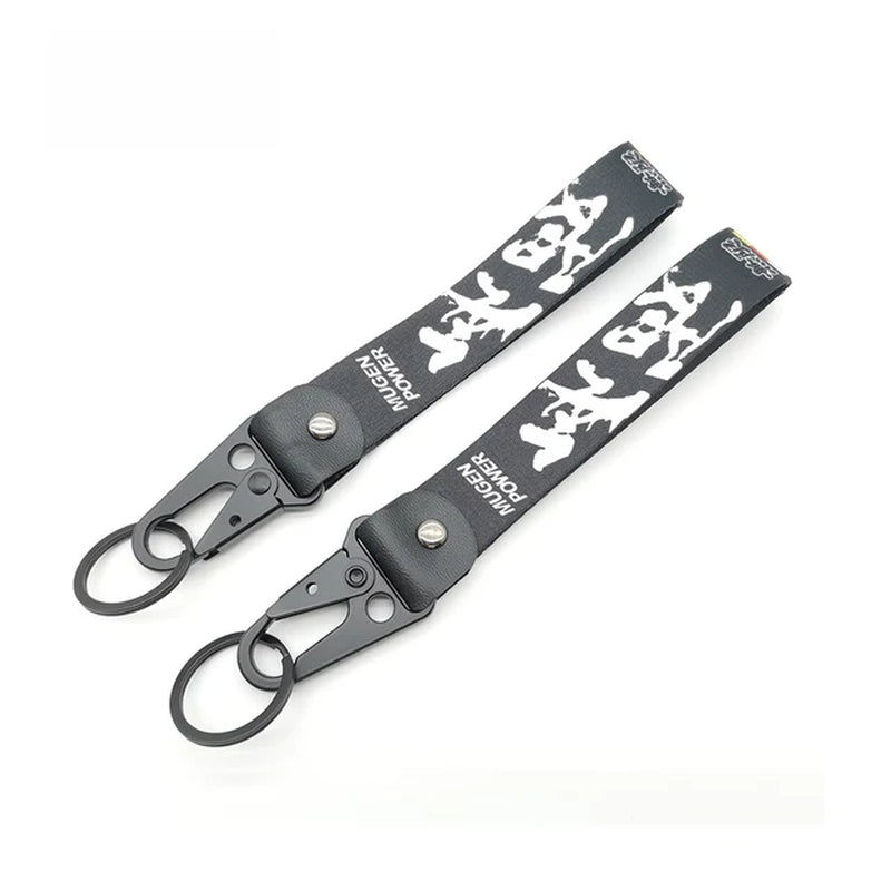 JDM Culture Style Keychain Lanyard Key Strap Tow Sides Thermoprint Nylon Key Chain Rings Car Motorcycle Keyring Auto Accessories