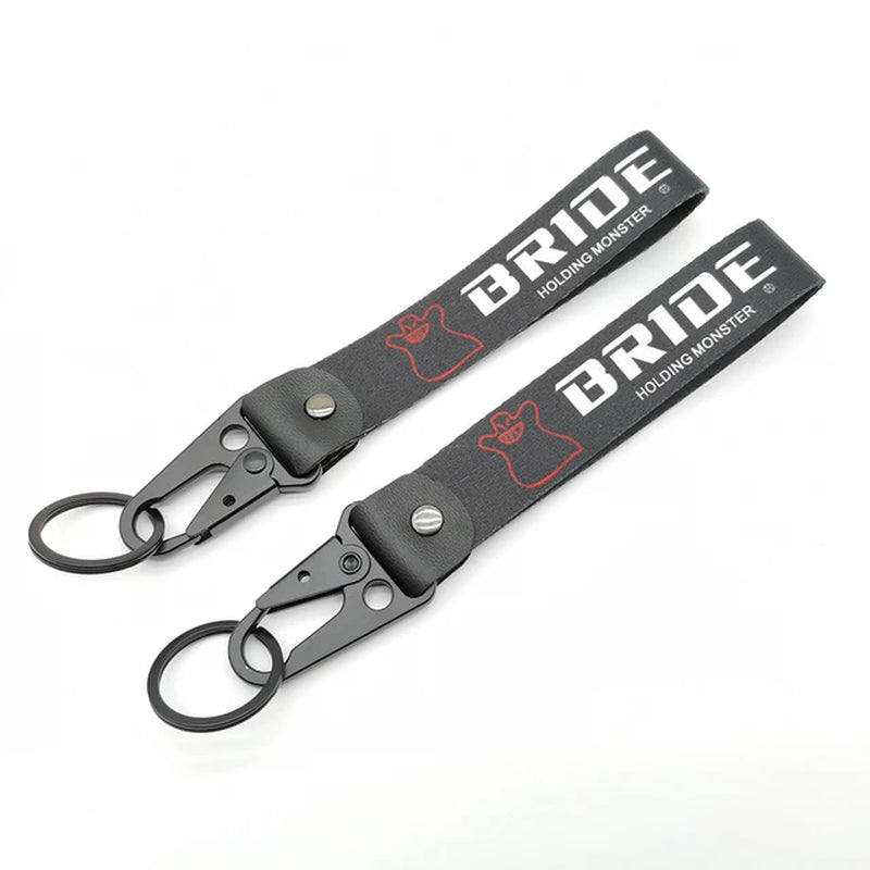 JDM Culture Style Keychain Lanyard Key Strap Tow Sides Thermoprint Nylon Key Chain Rings Car Motorcycle Keyring Auto Accessories